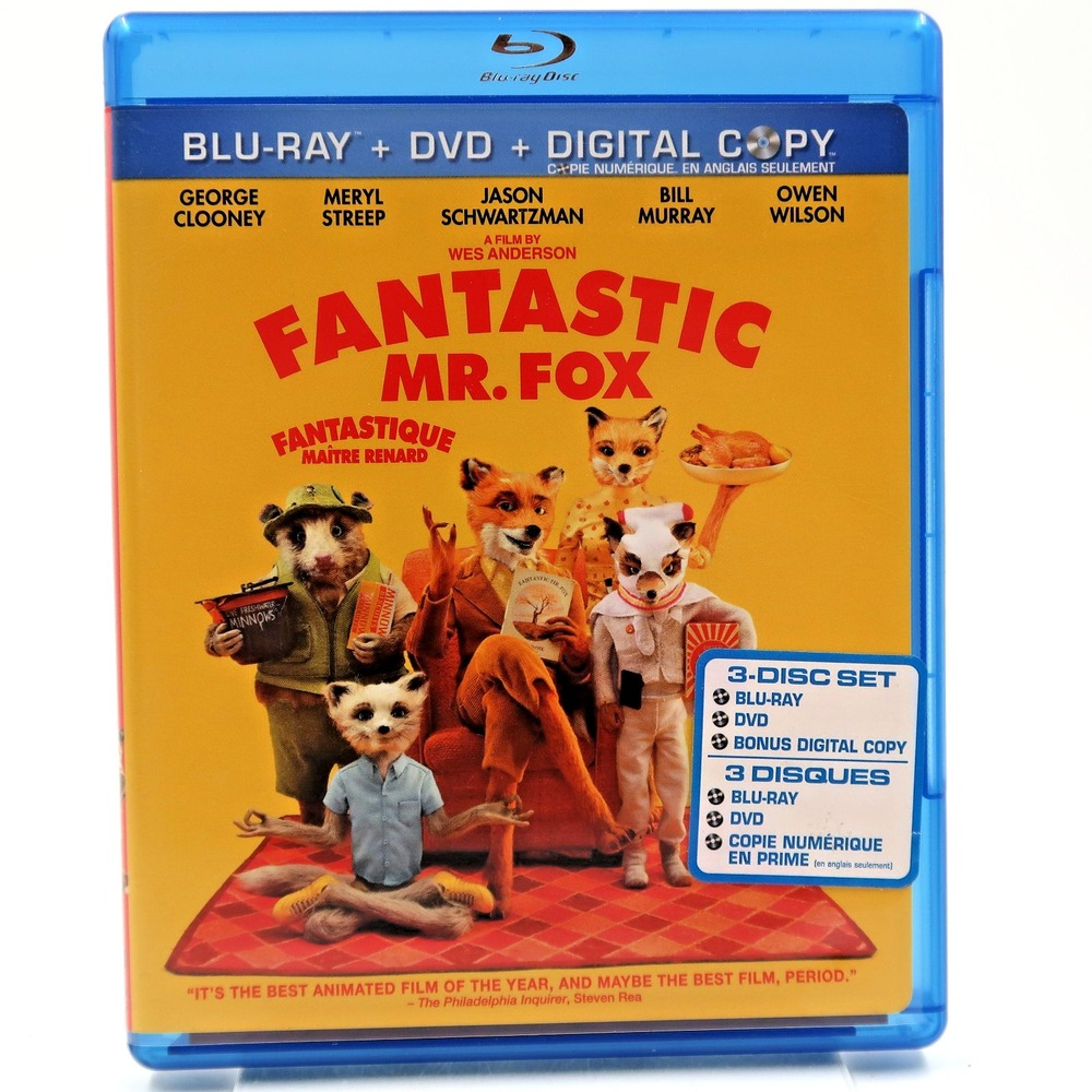 Fantastic Mr. Fox Blu-ray DVD 2009 Wes Anderson 20th Century Fox PG